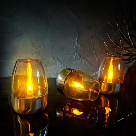 🕯️ BUY 2 GET 1 FREE! ☀️ 6-Pack Solar LED Table Lamps – Flameless & Waterproof, Auto On/Off with Dusk Sensor for Garden & Party 🏕️