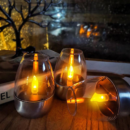 🕯️ BUY 2 GET 1 FREE! ☀️ 6-Pack Solar LED Table Lamps – Flameless & Waterproof, Auto On/Off with Dusk Sensor for Garden & Party 🏕️