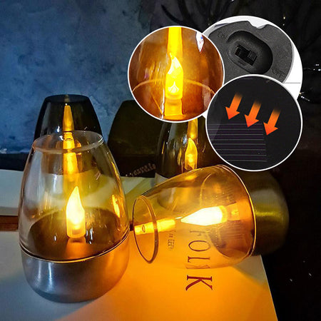 🕯️ BUY 2 GET 1 FREE! ☀️ 6-Pack Solar LED Table Lamps – Flameless & Waterproof, Auto On/Off with Dusk Sensor for Garden & Party 🏕️