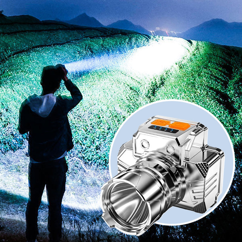 🎁🐟 [Bright Gift] Portable Waterproof Smart LED Headlamp – Outdoor Fishing Essential. Motion Sensor. USB Charging. Hands-Free & Reliable! 🔦💧✨