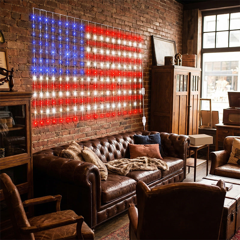 ❤️LIMITED-TIME 50% OFF! ✨ Patriotic Flag Net Lights – USB, Waterproof, 50,000-Hour ✨
