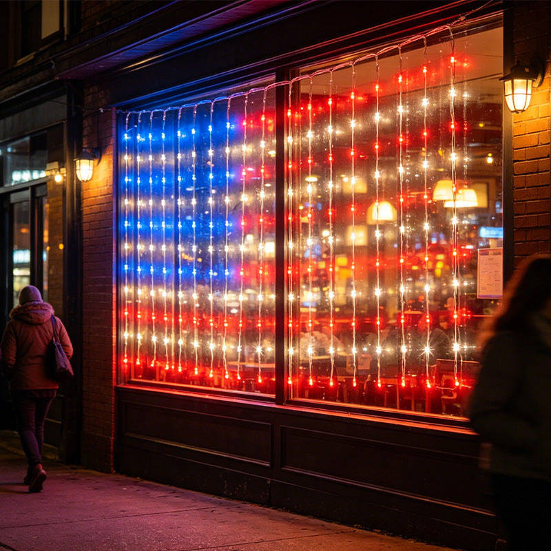 ❤️LIMITED-TIME 50% OFF! ✨ Patriotic Flag Net Lights – USB, Waterproof, 50,000-Hour ✨