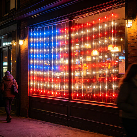 ❤️LIMITED-TIME 50% OFF! ✨ Patriotic Flag Net Lights – USB, Waterproof, 50,000-Hour ✨