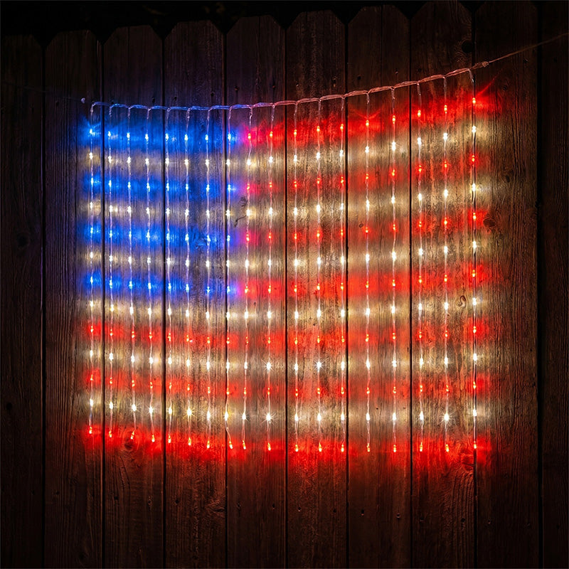 ❤️LIMITED-TIME 50% OFF! ✨ Patriotic Flag Net Lights – USB, Waterproof, 50,000-Hour ✨