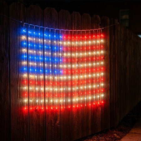 ❤️LIMITED-TIME 50% OFF! ✨ Patriotic Flag Net Lights – USB, Waterproof, 50,000-Hour ✨