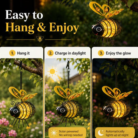 ⏳Time-Limited Special⏰Outdoor Hanging Solar Bee Light - Perfect Gift For Plant Lovers Moms Or Literally Anyone Who Smiles❤️